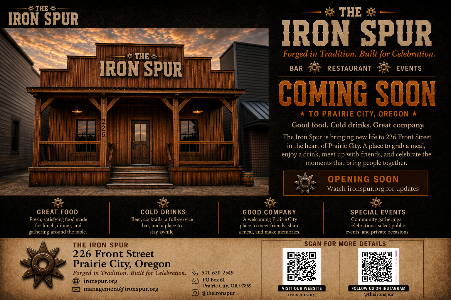 The Iron Spur — Coming Soon to Prairie City, Oregon
